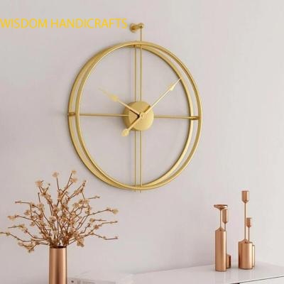 Gold Metal Wall Clock Decorative Clock for Living Room Kitchen Bathroom Bedroom