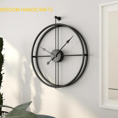 Black Metal Wall Clock Decorative Clock for Living Room Kitchen Bathroom Bedroom