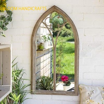 Antique Home & Garden Outdoor Wall Mirror Chapel Window Design
